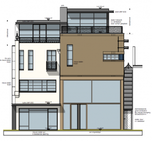 Brinklaan Bussum tekening straatgevel